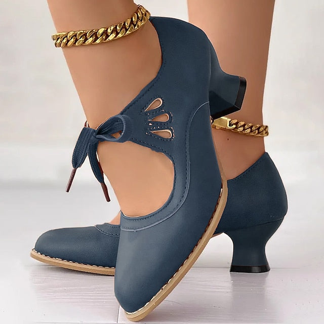 Veralyn - Vintage Kitten-Heels zum Schnüren