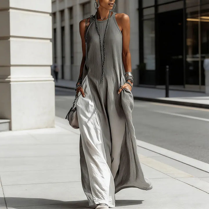Zarella - Soft-Touch-Colorblock-Maxikleid