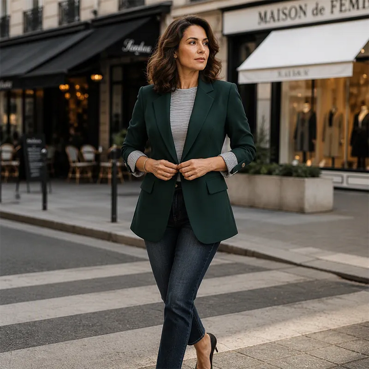 Celenya - Klassischer Blazer mit aufgekrempelten Ärmeln