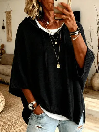 Celandria - Soft-Touch Oversize-Kurzarm-Hoodie