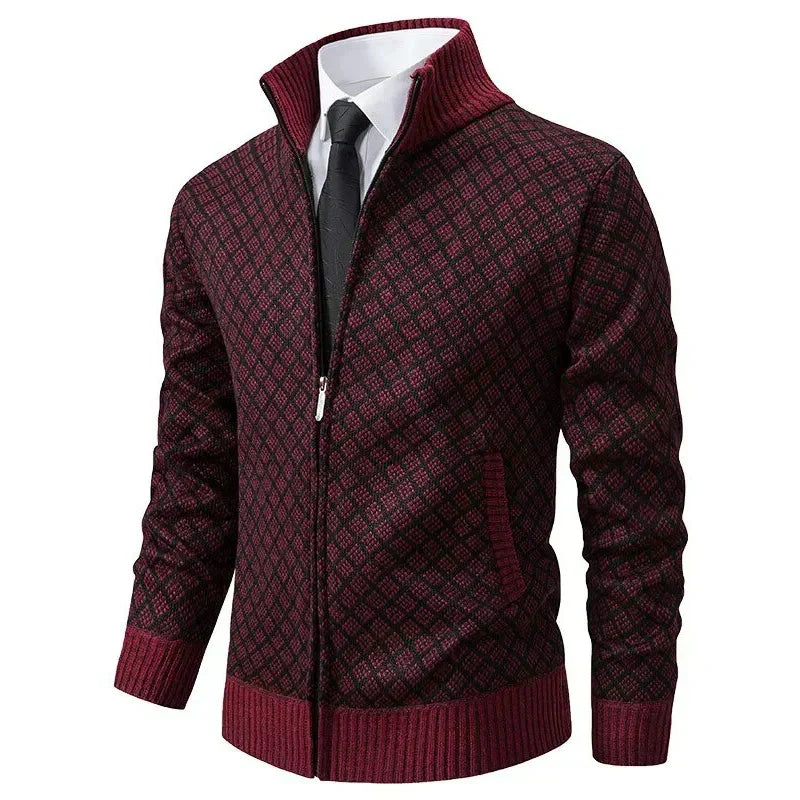 Aris - Gemusterter Cardigan mit Frontreissverschluss