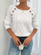 Rosabelle - Strukturierter Pullover mit Knopfleiste