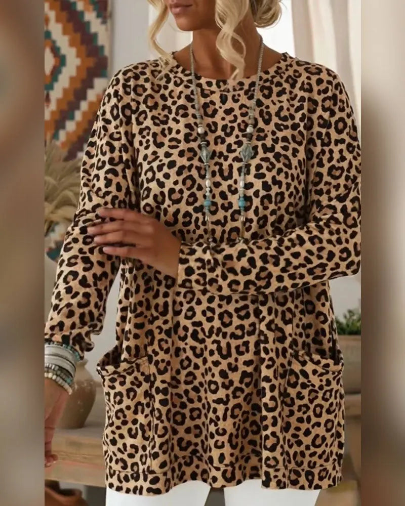 Calivelle - Longsleeve mit Leopard-Print und weicher Haptik