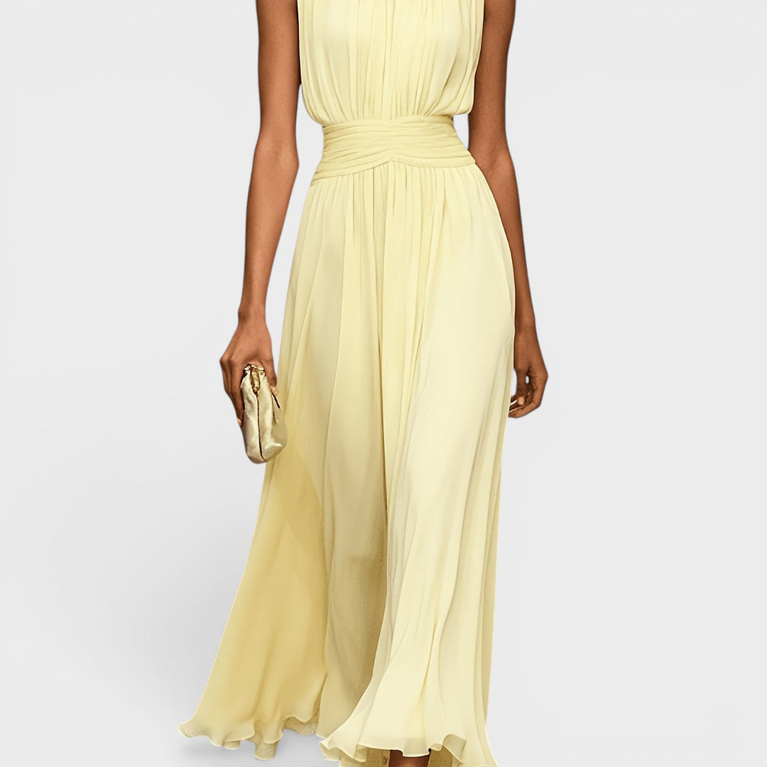 Evadne - Drapiertes Premium-Midikleid