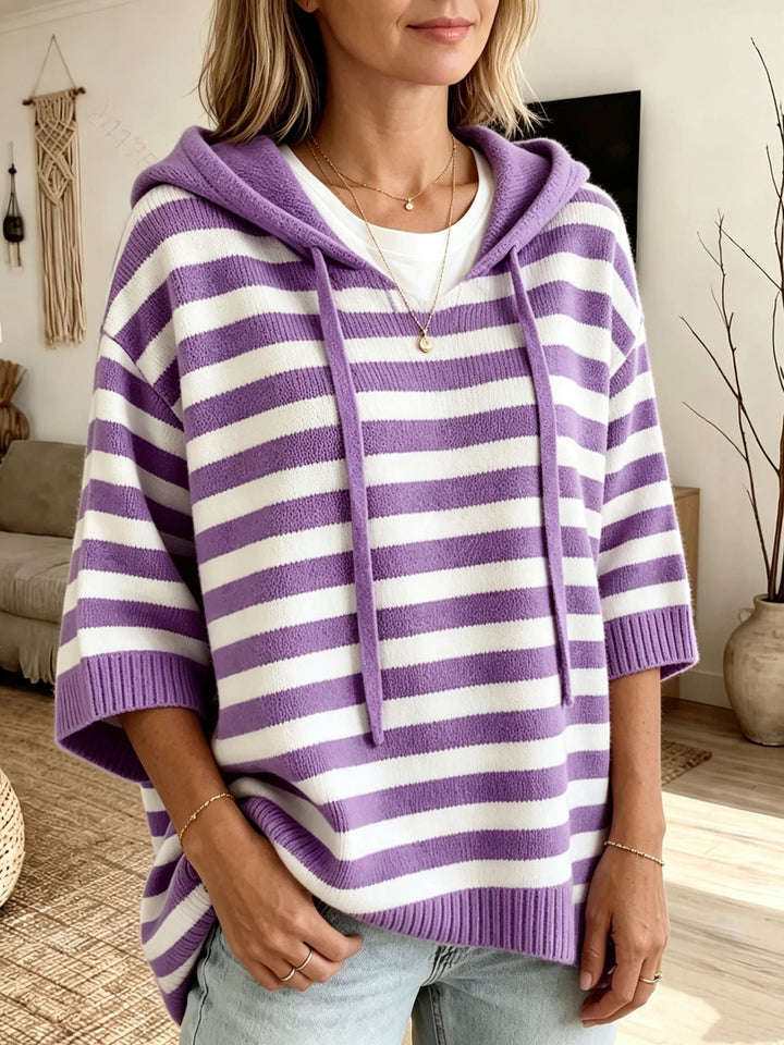 Leontine - Gestreifter Strick-Hoodie