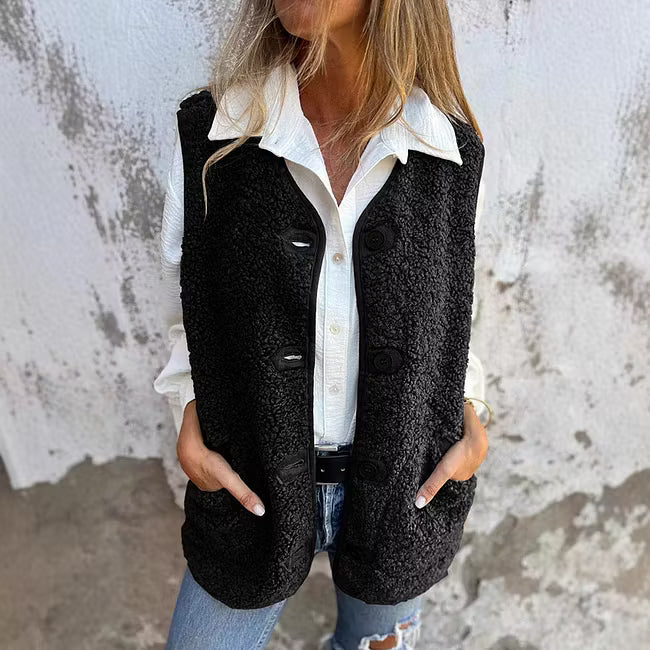 Ailyn - strukturierte langärmlige Jacke mit Knopfleiste