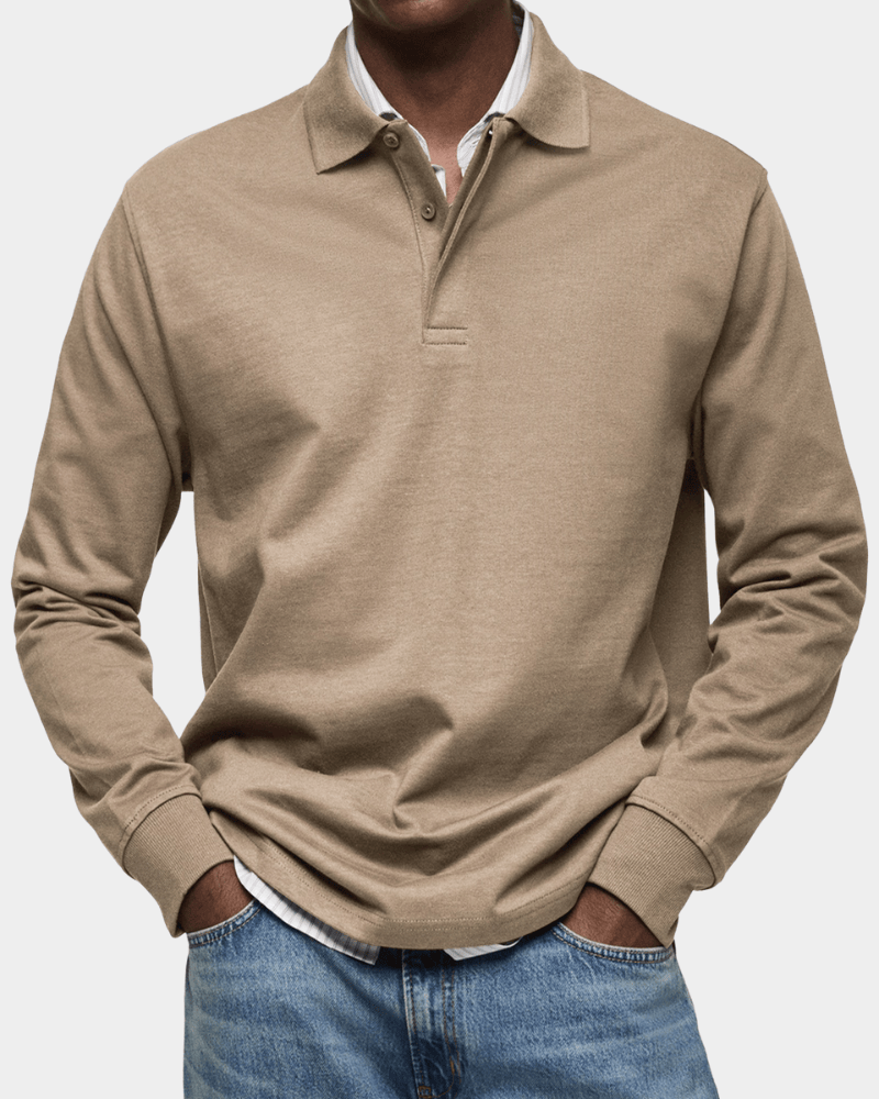 Taevan - Strukturiertes Strick-Poloshirt