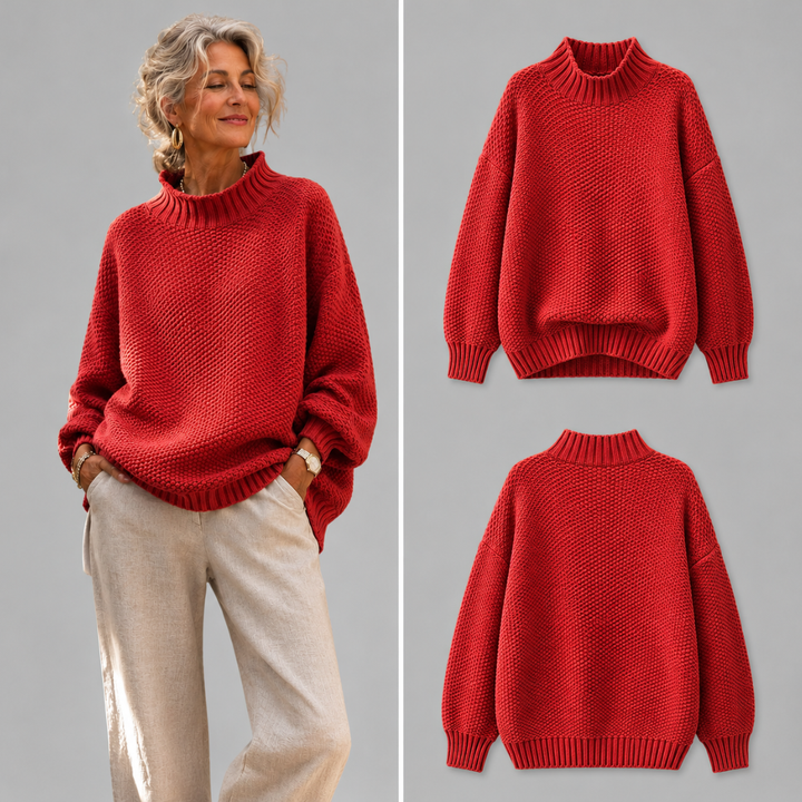 Oriane - Strukturierter Pullover mit Stehkragen