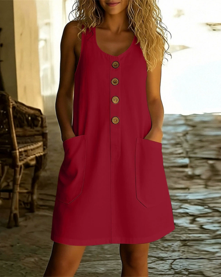 Katelin - Luftiges Sommerkleid mit Knopfleiste vorne