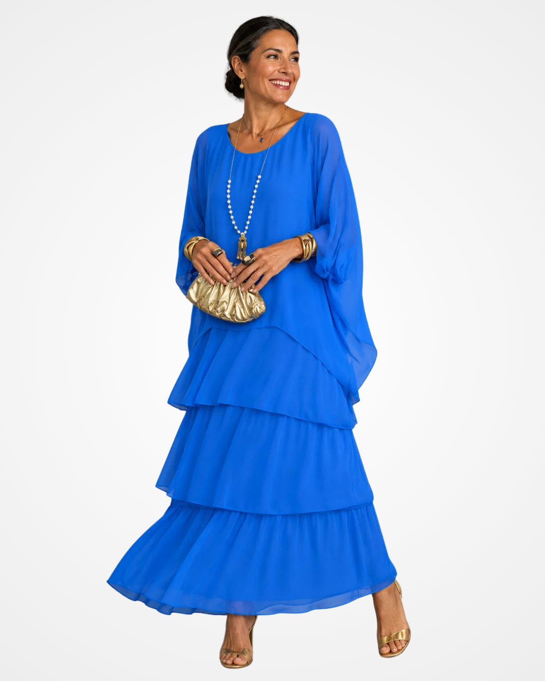 Sylvia - Fliessendes Soft-Touch-Maxikleid