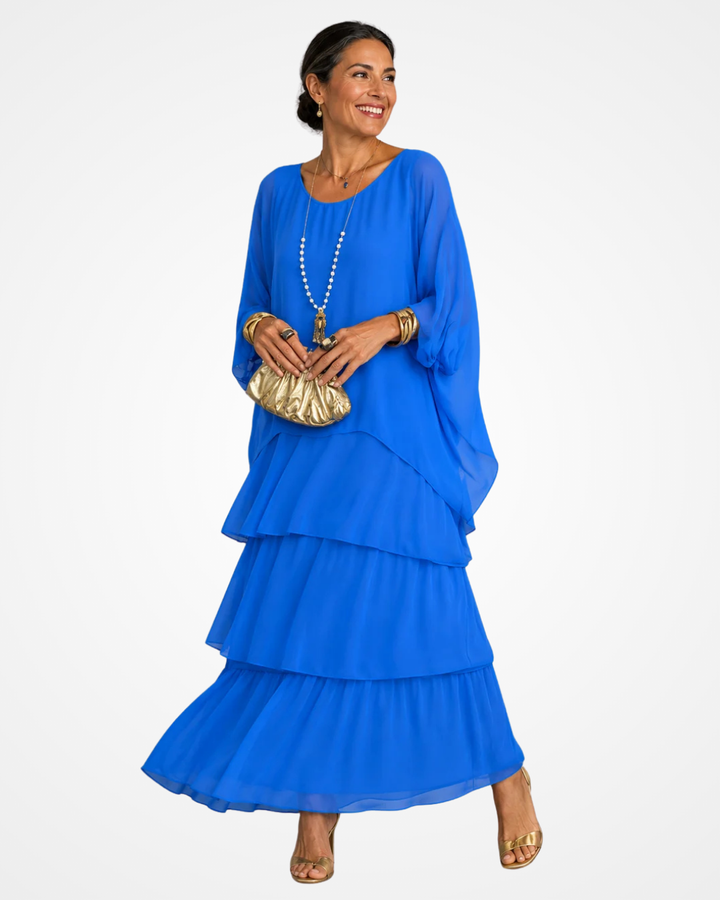 Sylvia - Fliessendes Soft-Touch-Maxikleid