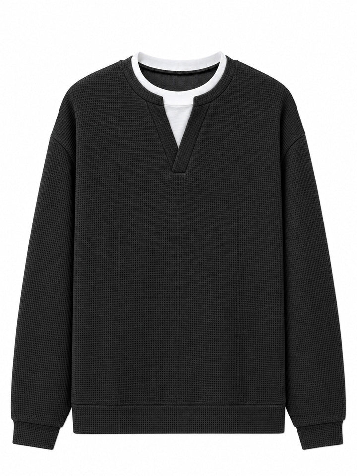 Oswald - Waffelstruktur-Langarmshirt