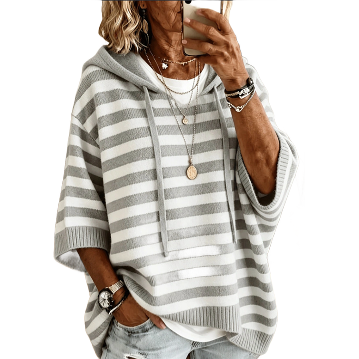 Leontine - Gestreifter Strick-Hoodie