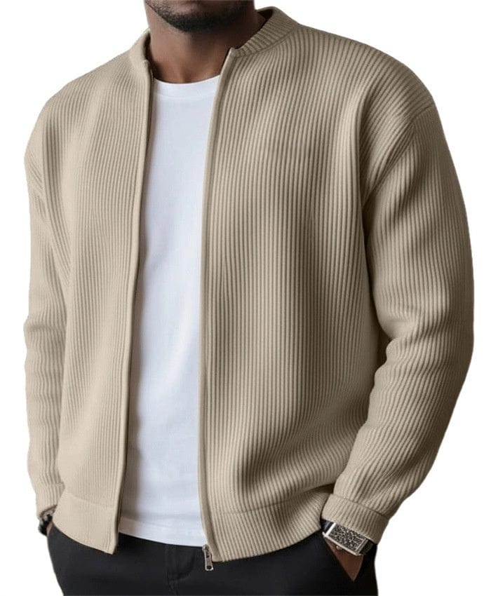Foster - Rippstrick-Cardigan mit Reissverschluss