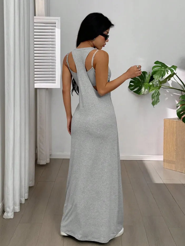 Evania - Mehrlagiges zweiteiliges Maxikleid-Set