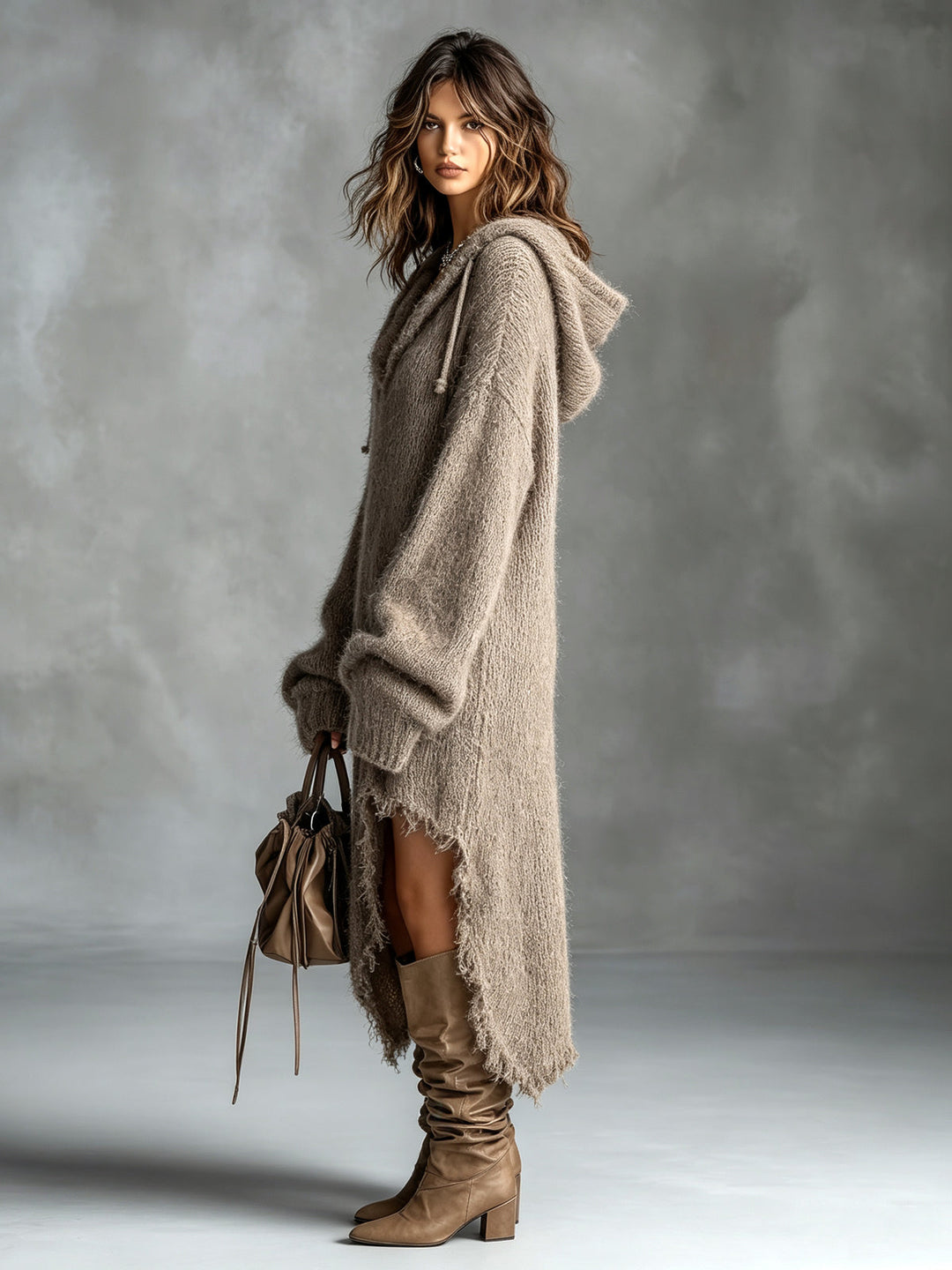 Liesel - Oversize-Kapuzen-Midi-Kleid
