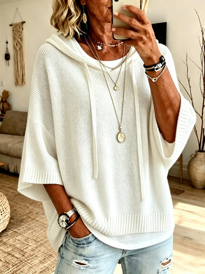Celandria - Soft-Touch Oversize-Kurzarm-Hoodie
