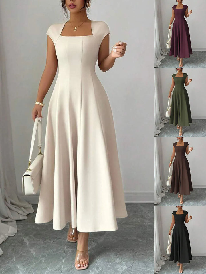 Ysolenne - Midikleid mit weicher Haptik und quadratischem Ausschnitt