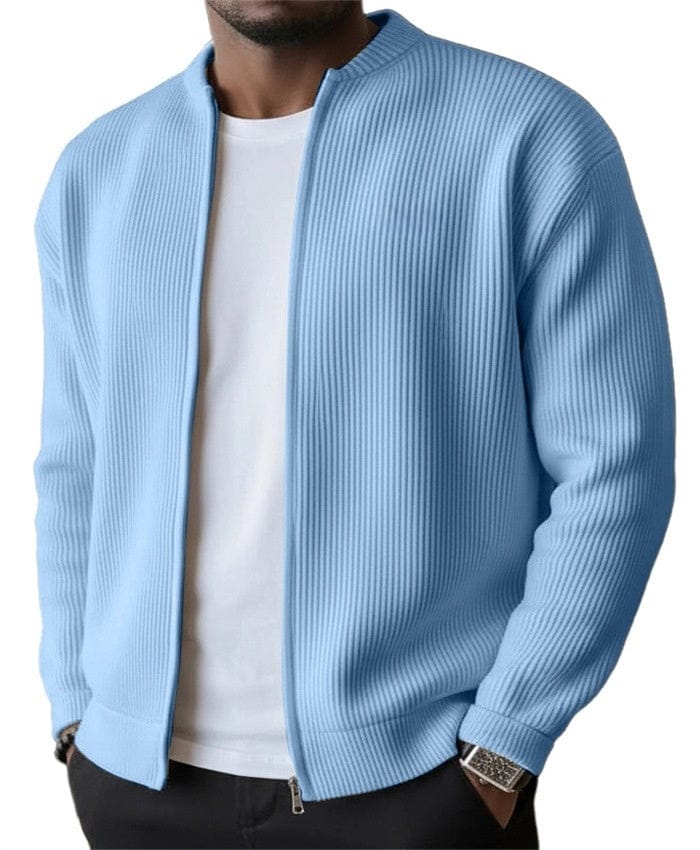 Foster - Rippstrick-Cardigan mit Reissverschluss