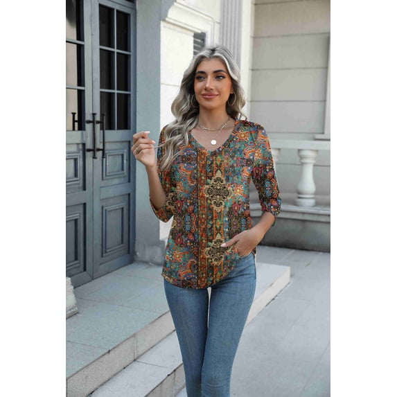 Arianwen - Bluse mit weichem Griff und V-Ausschnitt