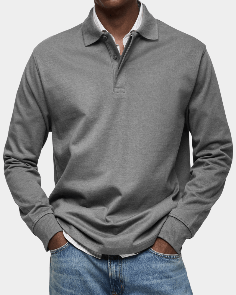 Taevan - Strukturiertes Strick-Poloshirt