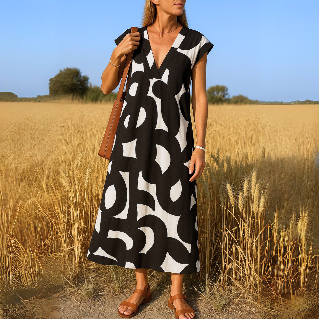 Tallisia - Weiches Midikleid mit V-Ausschnitt