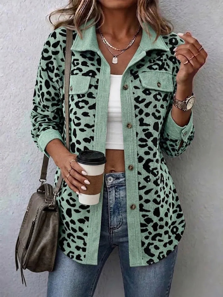 Miressia - Cardigan mit Knopfleiste und Animal-Print
