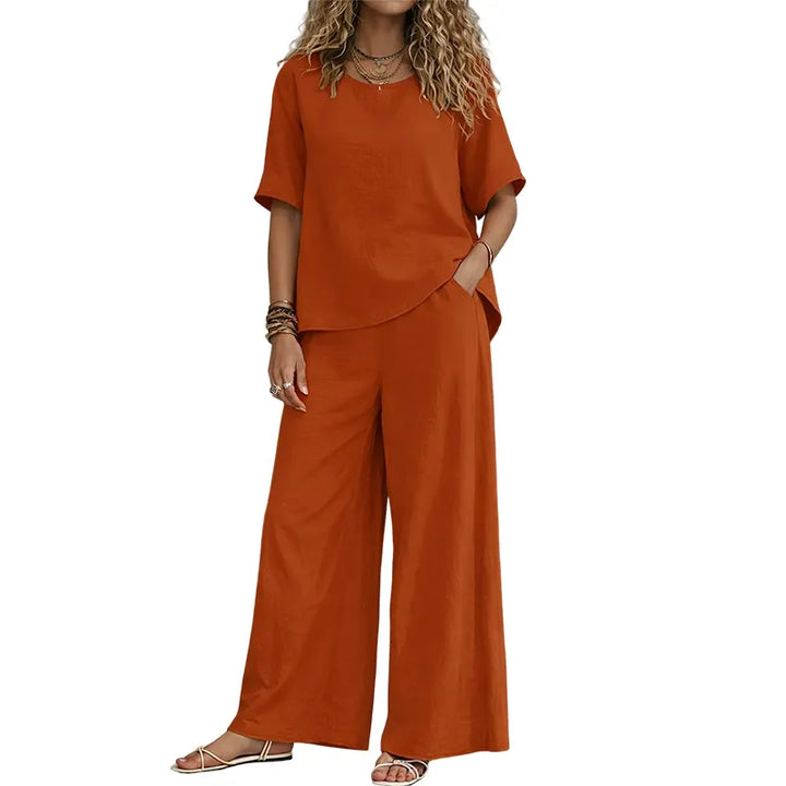 Annavie - Atmungsaktiver Leinen-Zweiteiler