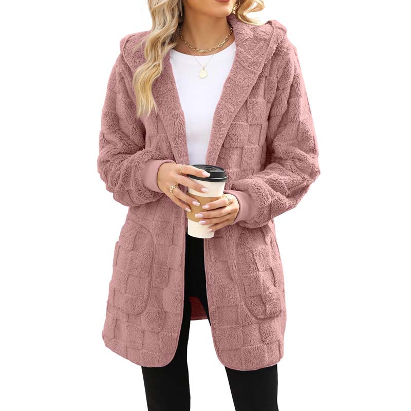 Zinnabelle - Plüschstruktur-Kapuzen-Cardigan