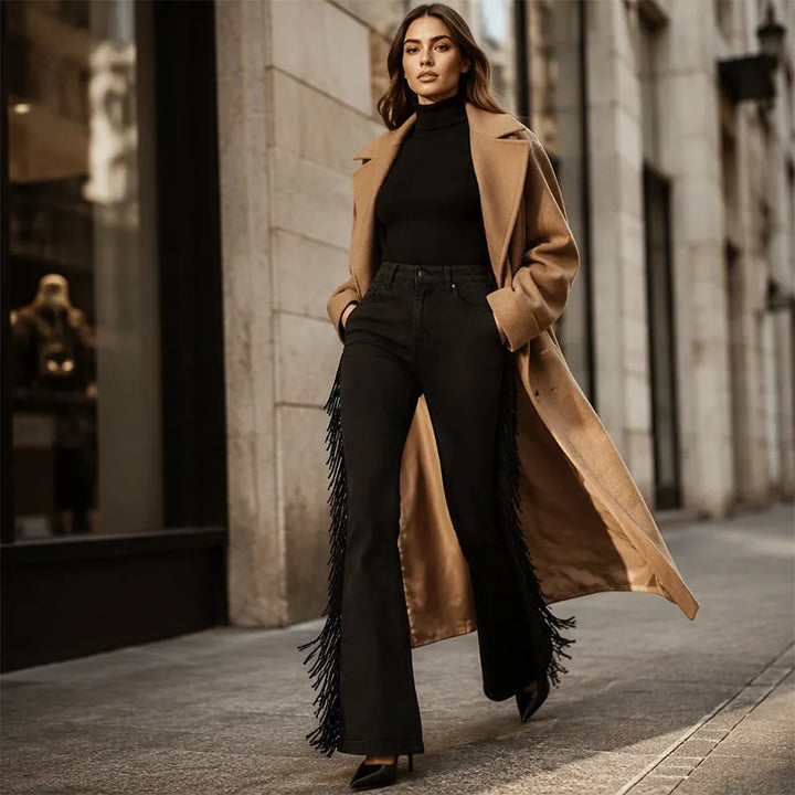 Fiorenne - Schlaghose mit Fransenbesatz im Western-Stil