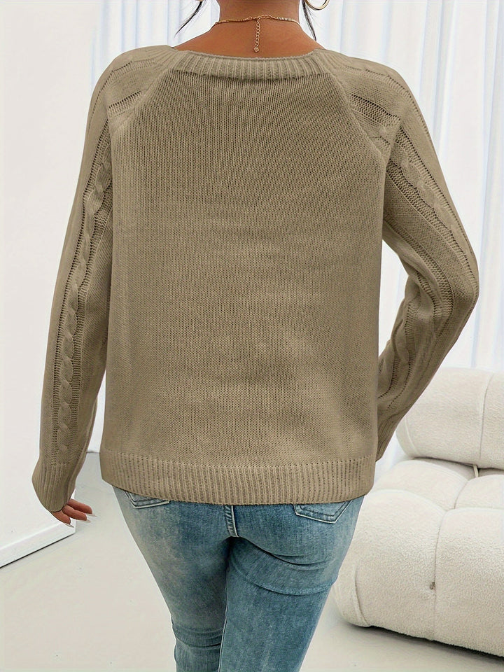 Rosabelle - Strukturierter Pullover mit Knopfleiste