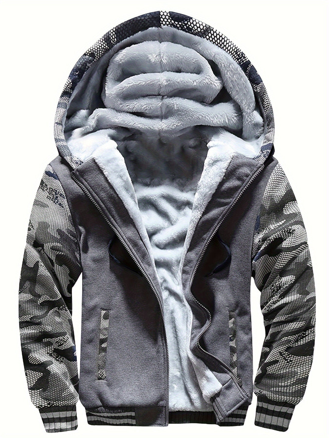 Dax - Schwere Camouflage-Kapuzenjacke mit Reissverschluss