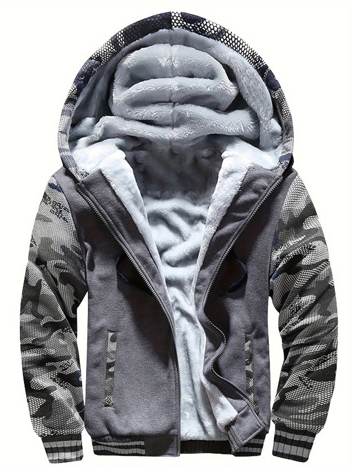 Dax - Schwere Camouflage-Kapuzenjacke mit Reissverschluss