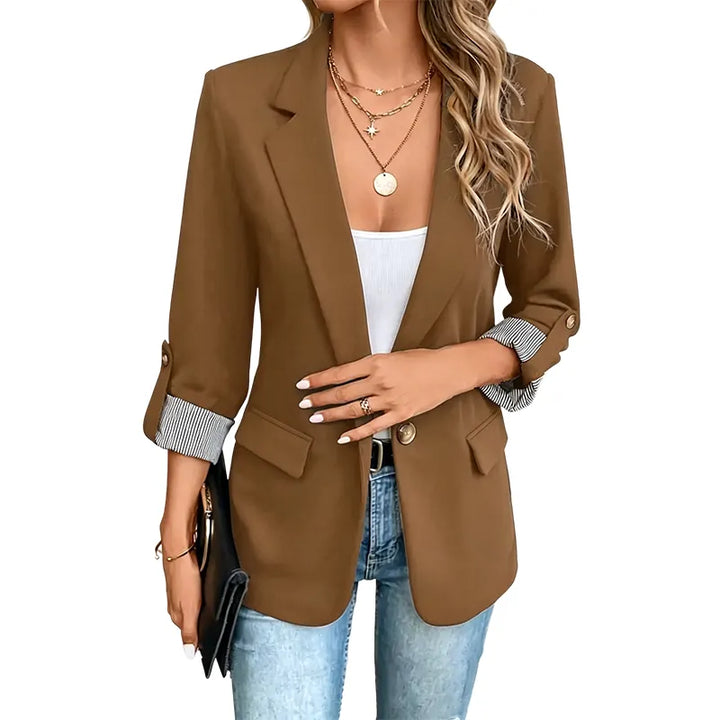 Celenya - Klassischer Blazer mit aufgekrempelten Ärmeln