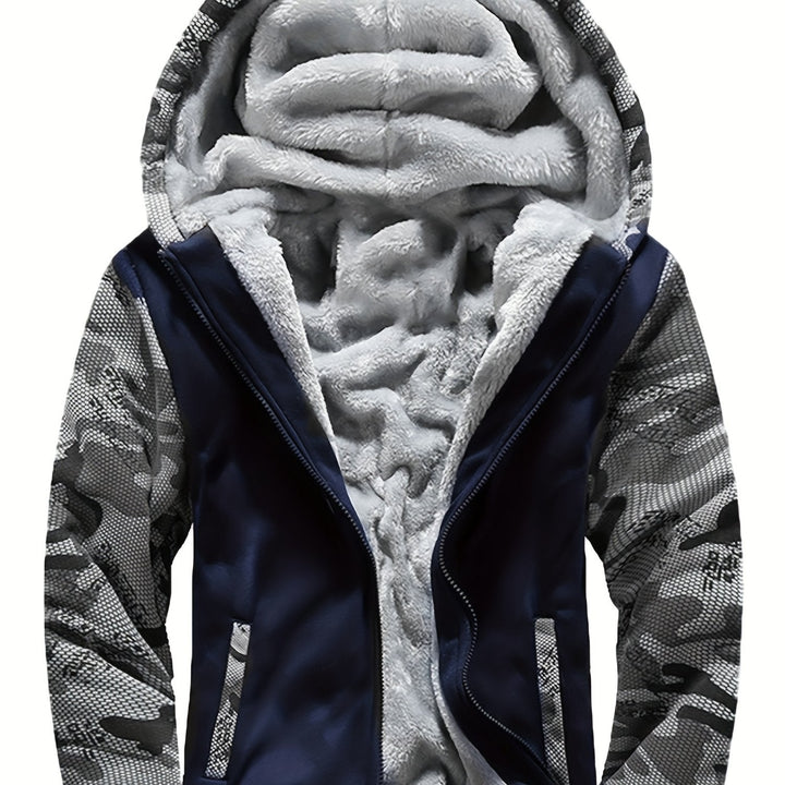 Dax - Schwere Camouflage-Kapuzenjacke mit Reissverschluss