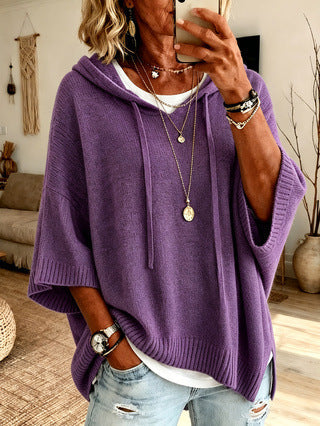 Celandria - Soft-Touch Oversize-Kurzarm-Hoodie