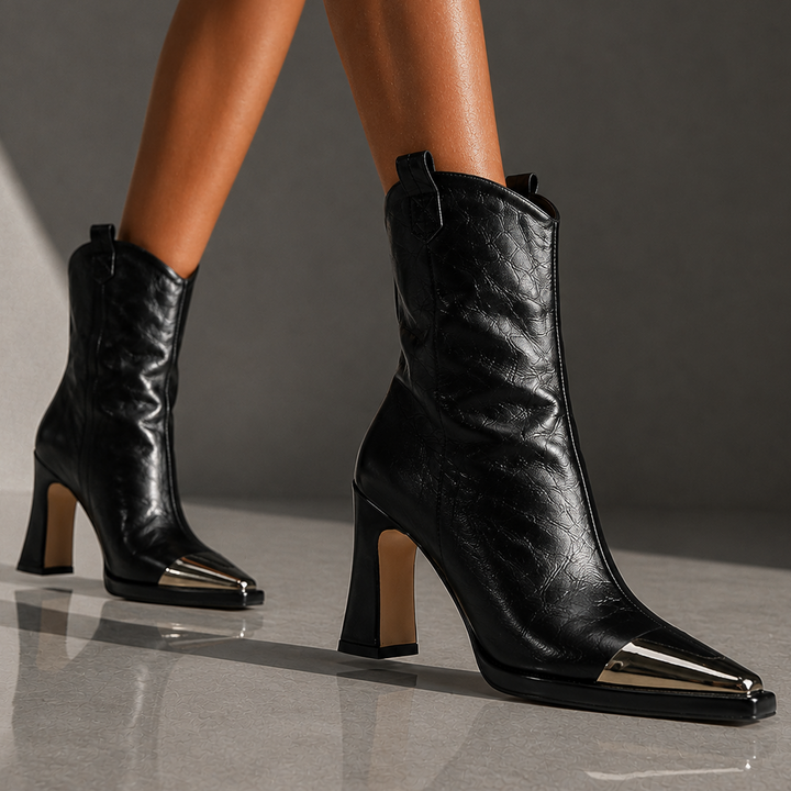 Farida - Premium Stiefeletten mit spitzer Zehenpartie