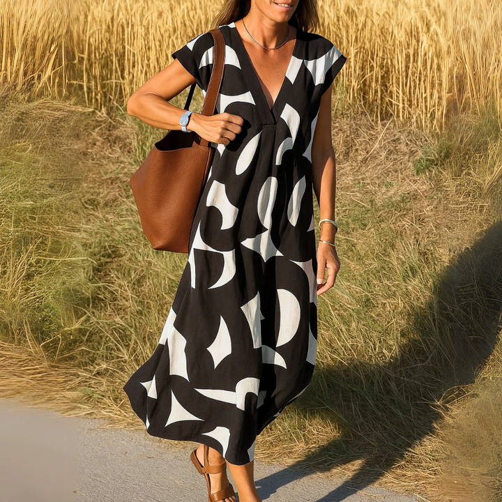 Tallisia - Weiches Midikleid mit V-Ausschnitt
