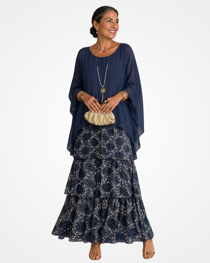 Sylvia - Fliessendes Soft-Touch-Maxikleid