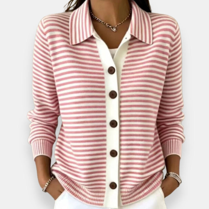 Yola - Gestreifter Cardigan mit Knopfleiste