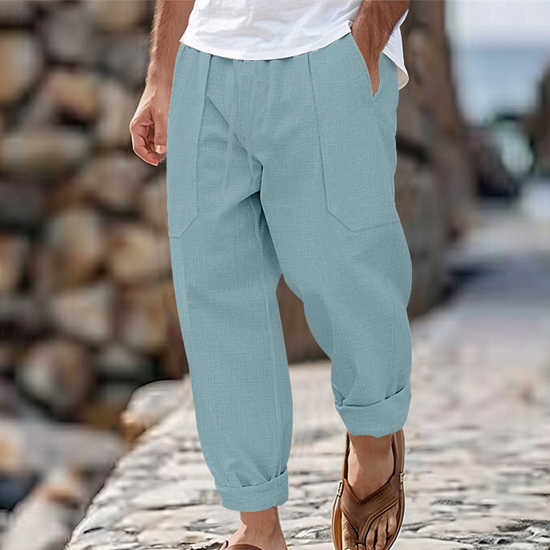 Halston - Legere Leinenmix-Hose