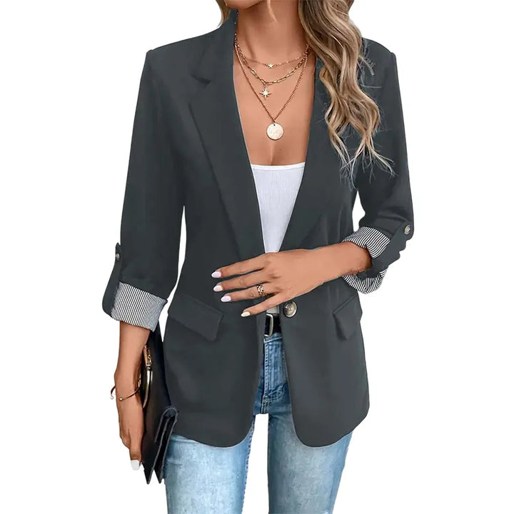 Celenya - Klassischer Blazer mit aufgekrempelten Ärmeln