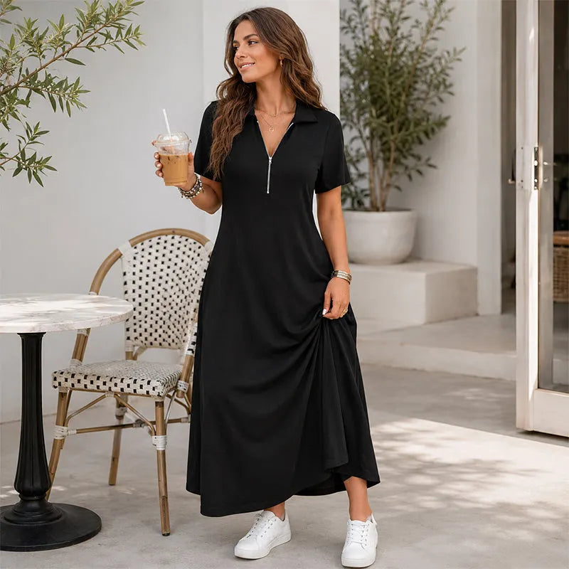 Primelle - Maxikleid mit weicher Haptik und Reissverschluss am Ausschnitt