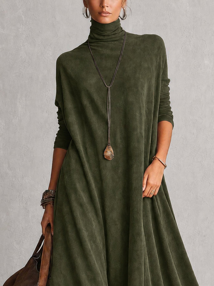 Maelis - samtiges Maxikleid mit Spitzenbesatz