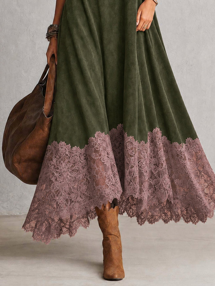 Lavina - Soft-Touch A-Linien-Maxikleid