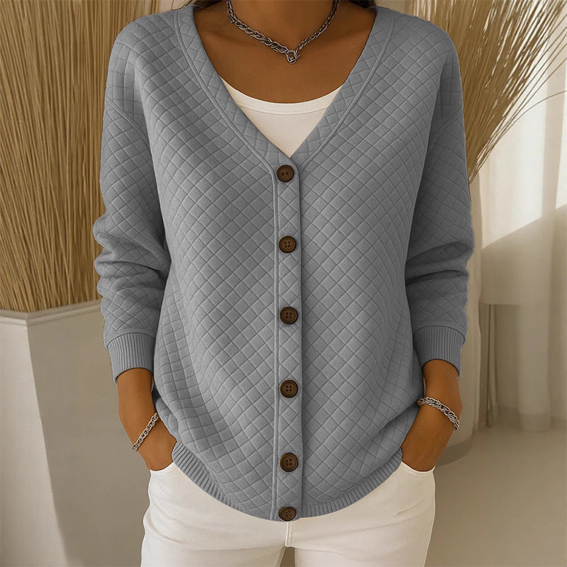 Delavie - gesteppter Strick-Cardigan mit Knöpfen
