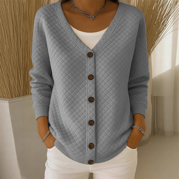 Delavie - gesteppter Strick-Cardigan mit Knöpfen