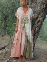 Carivienne - Vintage Baumdruck-Maxikleid