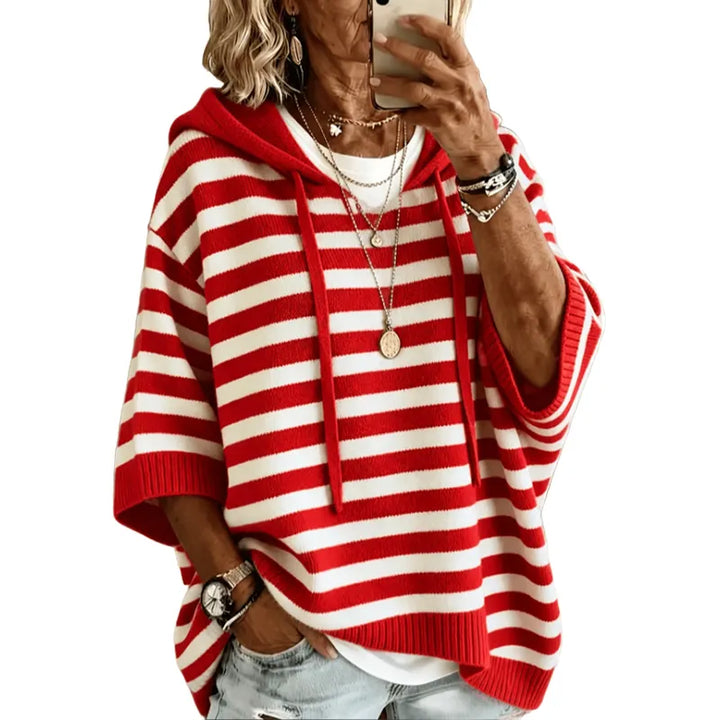 Leontine - Gestreifter Strick-Hoodie
