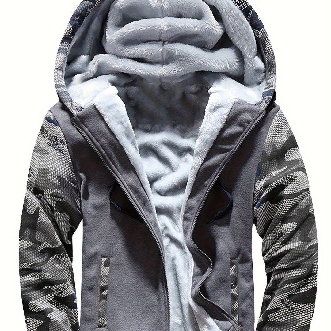 Dax - Schwere Camouflage-Kapuzenjacke mit Reissverschluss